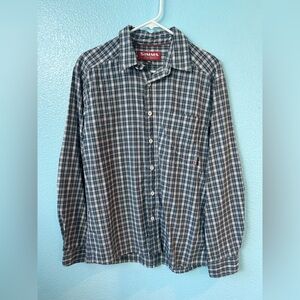 Simms Navy Checkered Men's Shirt